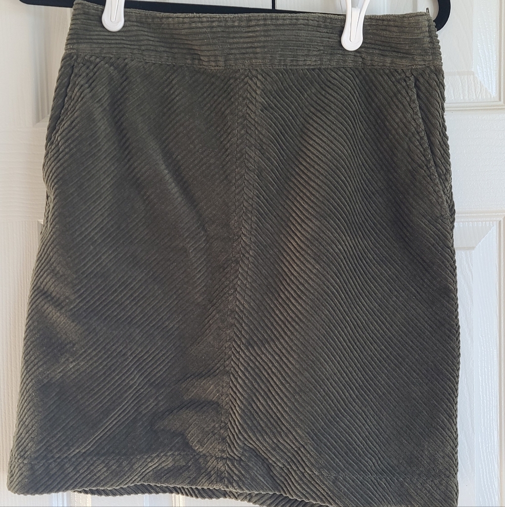 Talbots Dark Green Corduroy Mini Skirt
